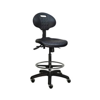 PU Industrial Drafting Chair Chrome Draft Kit 110kg