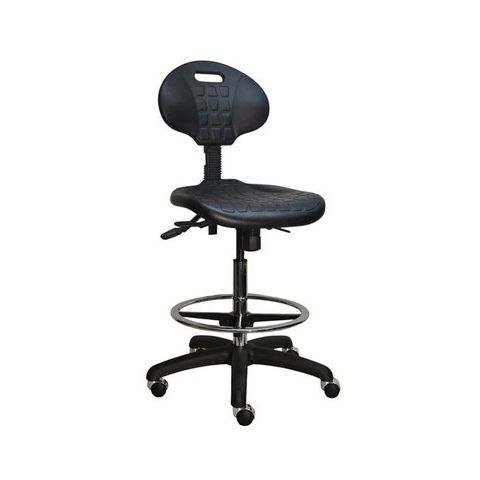 PU Industrial Drafting Chair Chrome Draft Kit 110kg