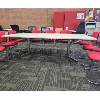 #209681 Secondhand 2400 x 1200 Meeting Table Parchment