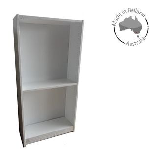 Bookcase S/S H1800xW900xD300mm 4Sh Mas Back White 200