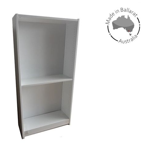 Bookcase S/S H1800 x W900 x D300mm White Masonite Back. White