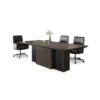 Carter Boardroom Table L2400xD1200mm Blk/Coffee Oak