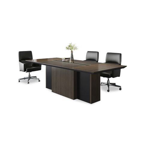 Carter Boardroom Table L2400xD1200mm Blk/Coffee Oak