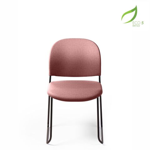 Lumia Vis Chair Sled Upholstered 140kg  Blk Hawthorn