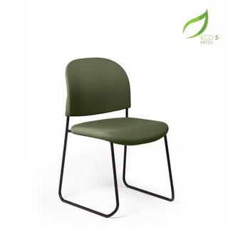 Lumia Vis Chair Sled Upholstered 140kg  Blk Vinyl