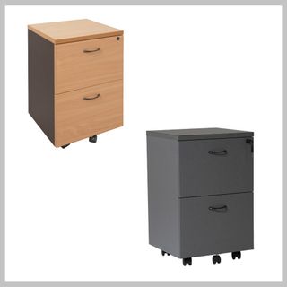Rapid Worker Mobile Pedestal 2 File Lock Beech/Ironstone