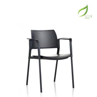 Altus Side Chair PP with Arms 140kg Blk