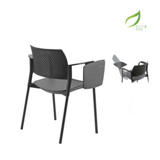 Altus Side Chair PP with Arms Tablet LHS 140kg Blk