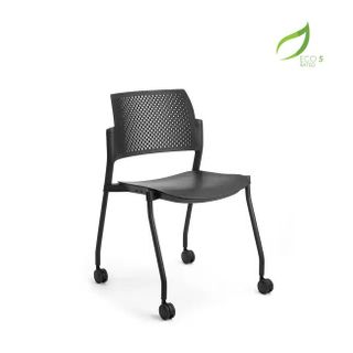 Altus Side Chair PP No Arms Castors 140kg Blk