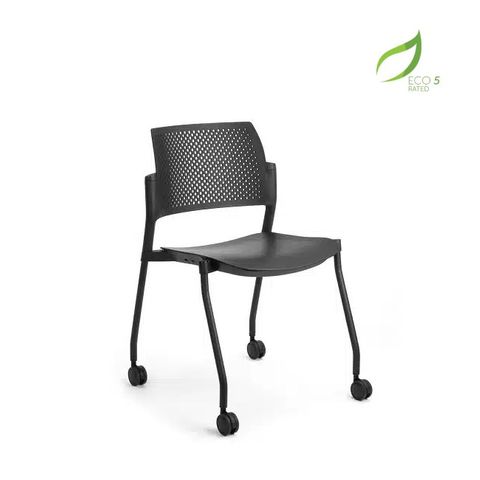 Altus Side Chair PP No Arms Castors 140kg Blk