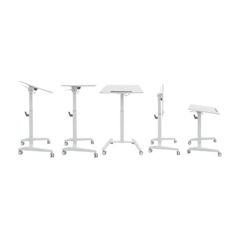 BRL101 Height Adjustable Desk/Lectern with Tilt top. White