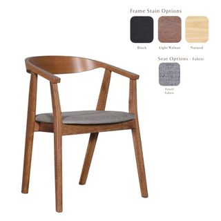 Sweden Dining Chair Timber Frame Seat Pad Fabric