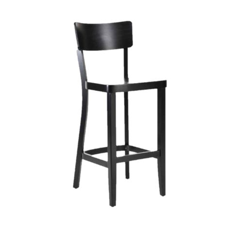 Newport Bar Stool H750mm Timber Black 120kg