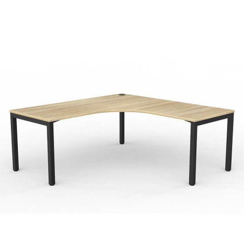 Axis Corner Workstation 1800x1800x750mm Blk/New Oak