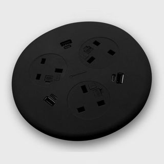 Blinky - USB Type-A/C fast-charge, 1500mm lead with 10A 3-pin plug Black