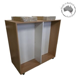 Mobile bookcase L1200 x H1175 x D600mm Double Sided 8Sh