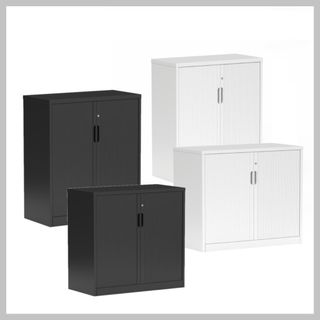 Tempo Tambour Cupboard H1020xW900xD450mm Black