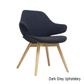 Crescent Visitors Chair Timber Base Light Grey 140kg