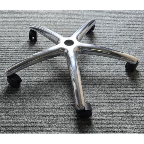 Polished Chair Base 700mm diameter with 60mm Castors
