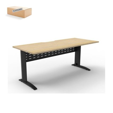 Deluxe Rapid Span Desk 1500xD750mm Blk NatOak Boxed