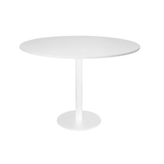 Disc Base Table H755mm 1200mm Diam White Top & Frame