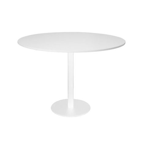 Disc Base Table H755mm 1200mm Diam White Top & Frame