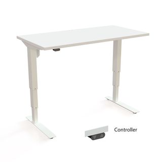 DM37 Electric Desk L1680xD650mm  White Fr Adj Rail L1 Top