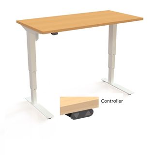 DM37 Electric Desk L1800xD700mm  White Fr Adj Rail L2 Top