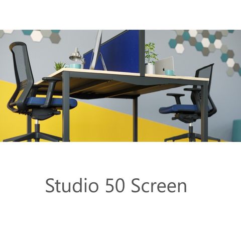 Studio 50 Desk Mounted Screen Single L1500xH600x50mm B