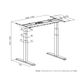 Electric Desk Top 1500x750mm Scallop Dual Motor Sq 125kg White Ass