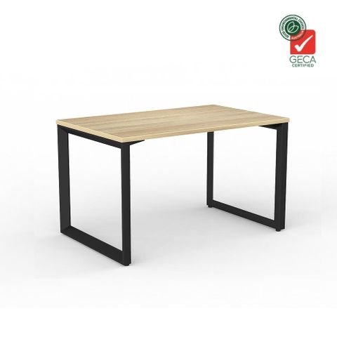 Anvil Straight Desk 1200x750mm Black Fr/Oak Top