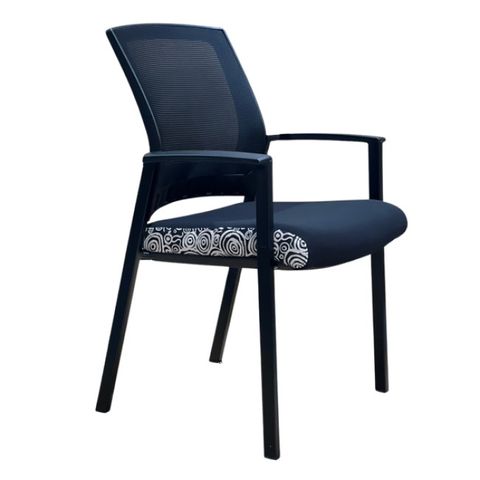 Darwin Vis Arms 4 leg Blk Fab/ Sides Black Dot Fab 150kg