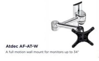 AF Single Arm Monitor Wall Mount Polished Silver Boxed