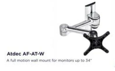 AF Single Arm Monitor Wall Mount Polished Silver Boxed