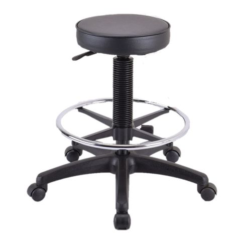 Stool Round Footring 270Gas for Counter Black PU, 110kg