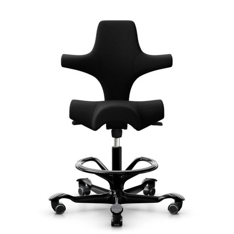 Hag Capisco 8106 Saddle Seat Draft Chair F3: Blackvinyl /Black Fr