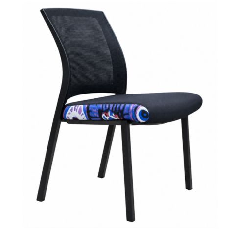 Darwin Vis No Arms 4 leg Black Vinyl / Fabric sides 150kg