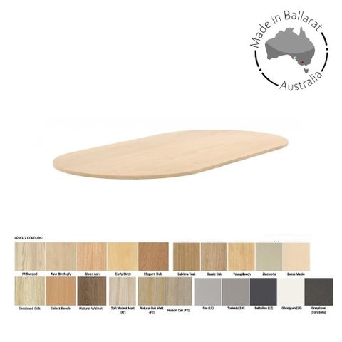 Top 25mm 1800x1000mm L2 D-End Shape