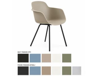 Sicla Tub 4-leg Metal Frame Shell Polypropylene