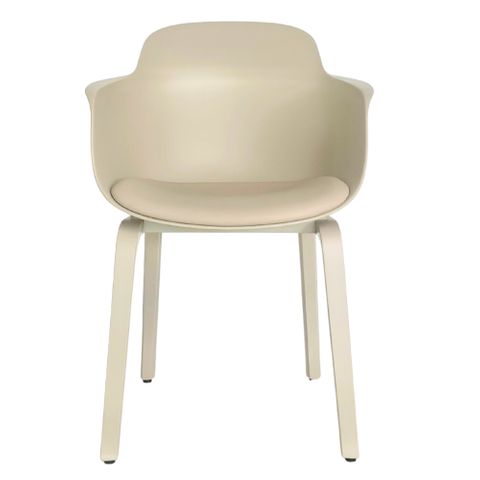 Sicla 4leg Timber, Shell Polyprop/ Uphol Seat Pad F2 Vinyl 110kg