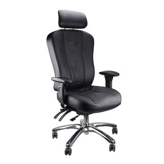 Multiform HB Adj Arms Chair Black Leather Upper 110kg