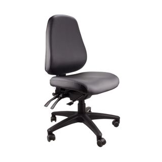 Endeavour 103 No Arms Chair SS Black PU 160kg