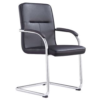 Rose Cantilever Visitor Arm Chair 110kg  Black PU