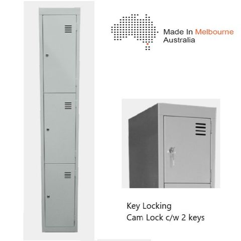 Locker Flat Top 3 Tier H1840xW380xD455mm