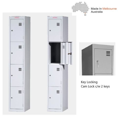 Locker Flat Top 4 Tier H1840xW380xD455mm