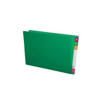 Foolscap Folder Full End Tab Green Pk100