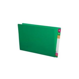 Foolscap Folder Full End Tab Green Pk100