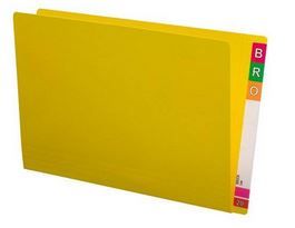Foolscap Folder Full End Tab Yellow Pk100
