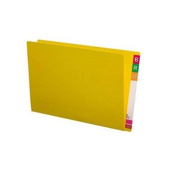 Foolscap Folder Full End Tab Yellow Pk100