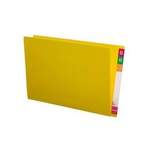 Foolscap Folder Full End Tab Yellow Pk100